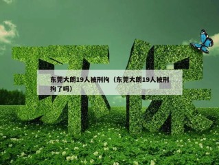 东莞大朗19人被刑拘（东莞大朗19人被刑拘了吗）